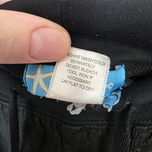 Fresh Produce Black 100% Linen Beachy Lagenlook Straight Cropped Pants Size XS - Picture 4 of 7